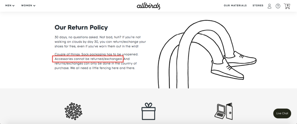 Allbirds exchange policy outlet